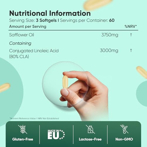 WeightWorld CLA Softgels | 3000mg per Serving | 80% Active Isomers | 180 Vegan CLA Softgels | Gluten-Free | 2 Months Supply | Made in EU - Image 5