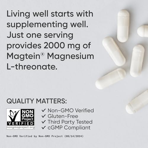 Sports Research® Magnesium L-Threonate Capsules 2000mg - High-Absorption Magtein® for Enhanced Brain Health, Memory, Focus & Restful Sleep Support - Vegan · Non-GMO · Gluten Free - 90 Count - Image 5