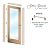Frosted Glass Wine Door - Grapes Strand Grape Ivy - 2D Clear - Grapes & Ivy - 28" x 96" - Knob on Left - Push Open - Maple