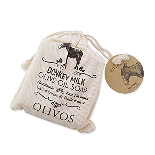 Olivos Donkey Milk Soap in Canvas Bag 150 G 5.3 Oz