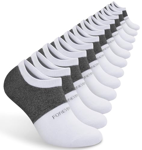YSense Mens No Show Socks Cotton Invisible Low Cut Ankle Socks 6-10/11-13 with Non Slip Grips 6 Pairs