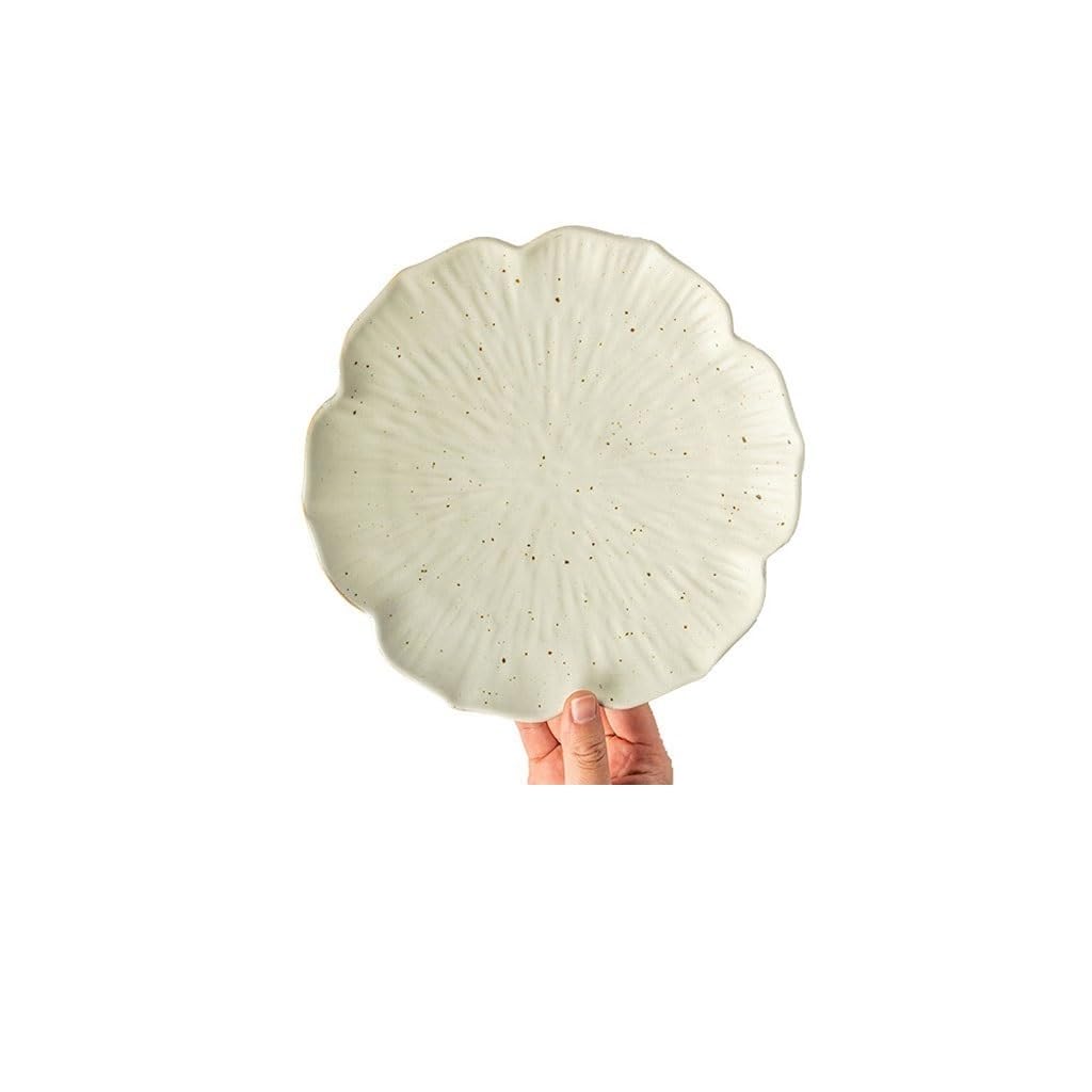 GFHTRELY Dinner Tray Japanese Ceramic Dessert Plate Pasta Plate Home Breakfast Plate Dessert Plate Hotel Restaurant Barbecue Plate Dinner Plate(A)