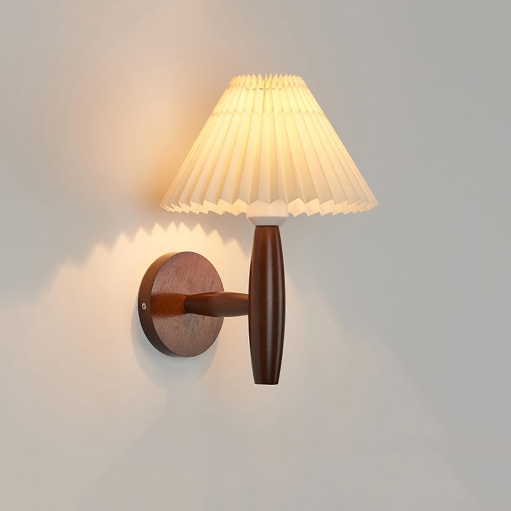 HXYSXHJUO Wall Lamp with Pleated Fabric Shade, Farmhouse Sconces Lighting Hardwired, Nightlight Japanese Mount Lights, Pendant Light