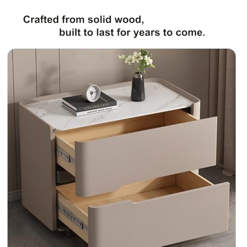 Table de chevet en bois compacte pour optimiser le rangement du lit