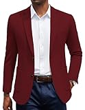 COOFANDY Mens Sports Jacket Casual Burgundy Blazer Slim Fit Stretch Knit Sport Coat, Wine Red, XL