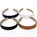 LONEEDY 4PCS Checked Leather Wide Hard Headband Padded Headband Non-slip Fashion Hairband for Girls and Women (Weave(Black+Brown+Blue+White))