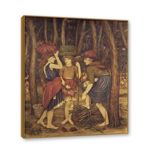 Impression sur toile de la Pinède, tableau religieux premium au cadre doré champagne