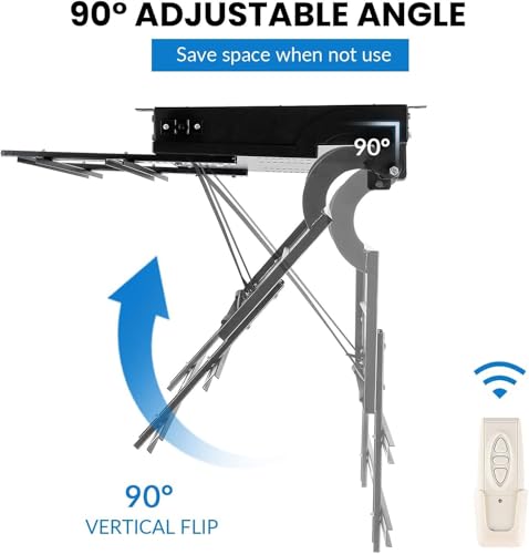 Support TV électrique rabattable et moniteur suspendu avec télécommande infrarouge - 6