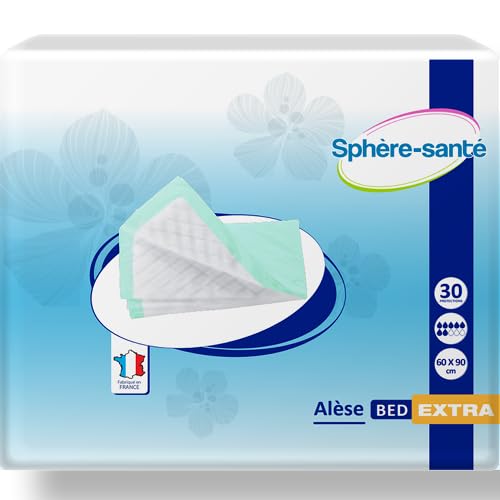 Sphere Sante - Sphère Santé - Alèses jetables 60x90 cm - Protection literie - Absorption maximale 1300 ML - Matériaux de qualité - Fabrication française