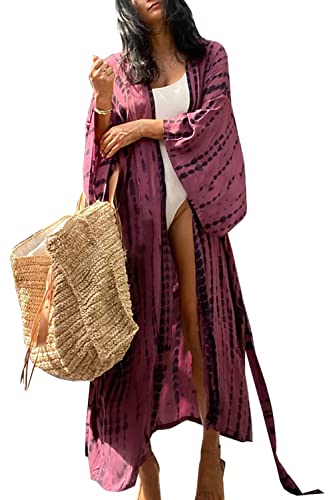 YouKD Damen Boho Lang Cardigan Kleid Große...