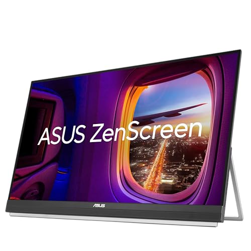 Image of ASUS ZenScreen MB27ACF Portable USB Monitor, 27 Inches, WQHD 2560x1440, USB Type-C 70 Watt, HDMI, Car Rotation, Kickstand, Adaptive-Sync, 100Hz IPS Panel, 16:9, Anti-Glare Speaker