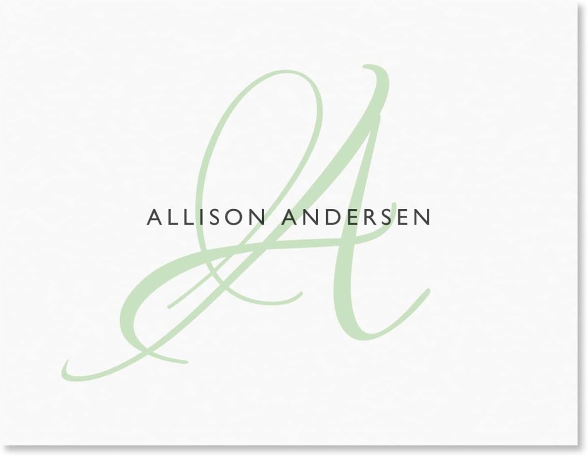 Initial Personalized Note Card (4 Color Choices) - 24 Cards with White Envelopes, 4¼ x 5½ Inch Size, Blank Inside, Add a Name and Initial, For Thank You Notes, or Graduation Gifts - Image 3