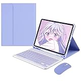 Galaxy Tab S10+ Plus/S9 FE+ Plus/Galaxy Tab S9+ Plus 12.4 Inch Case with Keyboard and Mouse, Detachable Magnetic Keyboard Case with S Pen Holder for Galaxy Tab S10 Plus/S9Plus/S9FE Plus (Purple)