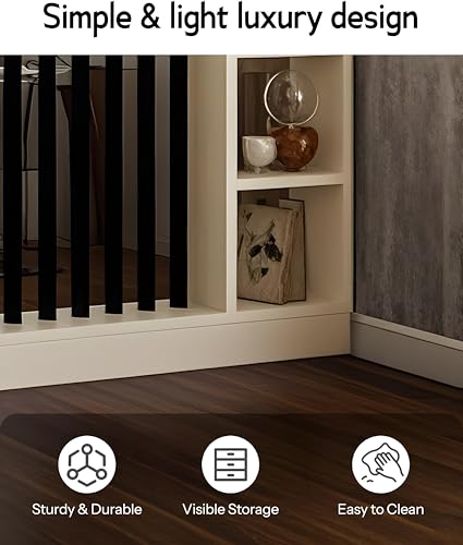 Image of MKH KRAFTS Hand Carved Wooden Room Divider & Partition Panel Decorative Room Separator Open Divider for Living Room Kitchen Office (Iron-RODES)