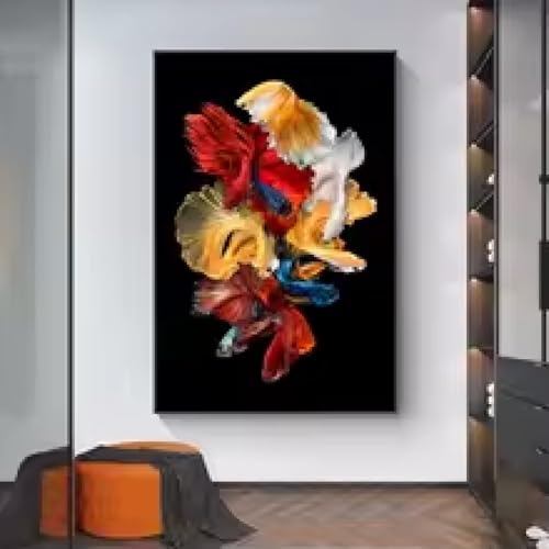 Affiche poisson rouge abstrait pour sublimer le mur de votre salon - 4