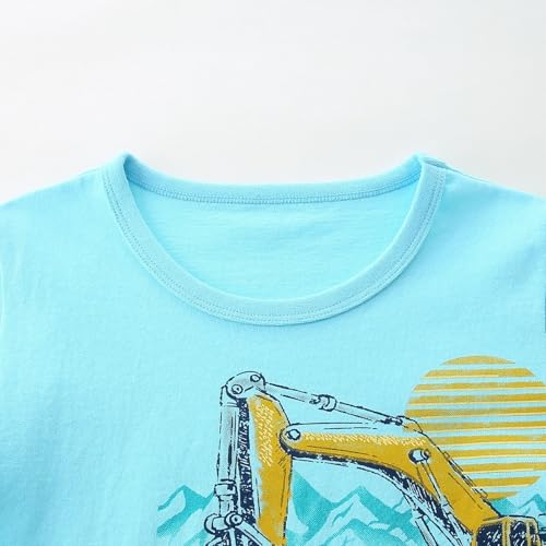 Image of Toddler Boy Clothes Cartoon Cotton Summer Short Sleeve T-Shirt and Shorts Kids Outfit Set 2-7 Year