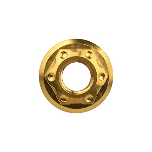 Image of Titanium M6 M8 M10 M12 M14 M16 Flange Bolt Nut Bicycle Motorcycle Rear Axle Car Modification Accessories Pack of 6 (M14 Pitch 1.5mm, Gold)