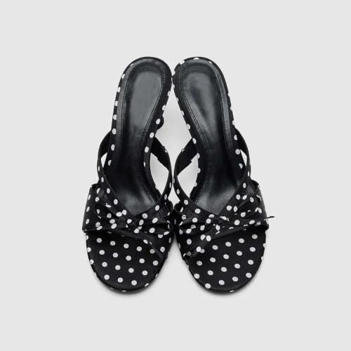 Image of QIV Leopard Kitten Heels Pointed Toe Mule Heels for Women Open Toe Kitten Heel for Party Dressy Wedding