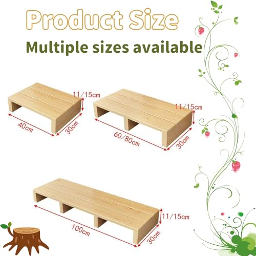 Taburete de madera maciza 40x30 cm resistente con plataforma de goma antideslizante 3