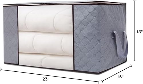 Miniatura 10 de Bolsas de almacenamiento organizadoras de armario, paquete de 6 cubos de almacenamiento, 23 x 16 x 13 pulgadas con capacidad de 90 litros, ventana