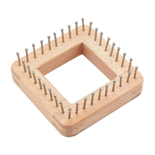 P Prettyia 大人のための木製編み物DIY用品 スカーフやブランケット、クッションなど多機能DIY, 10cm×10cm×3.5cm