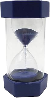 getuse Reloj de arena de plástico, 2 segundos, color azul oscuro, para decoración del hogar, oficina, cocina, juegos, ejercicio