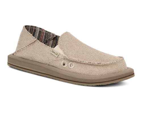 Image of Sanuk Donna Hemp 2 Tone Womens Loafers - Slip On Memory Foam Shoes