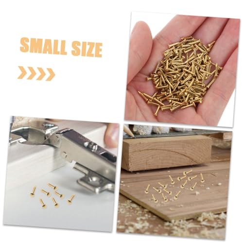 100 piezas Clavos de cabeza redonda de cobre para proyectos de carpintería, uñas metálicas pequeñas para colgar cuadros y decoración del hogar miniatura 3