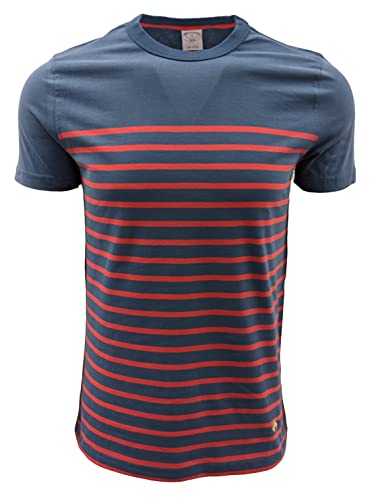 Brooks Brothers Men's Striped Crewneck T-Shirt (X-Large, Slate