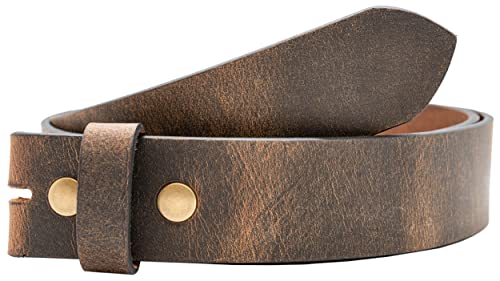 Full Grain Buffalo Leather Belt Strap - Crazy Horse Finish - Brown3