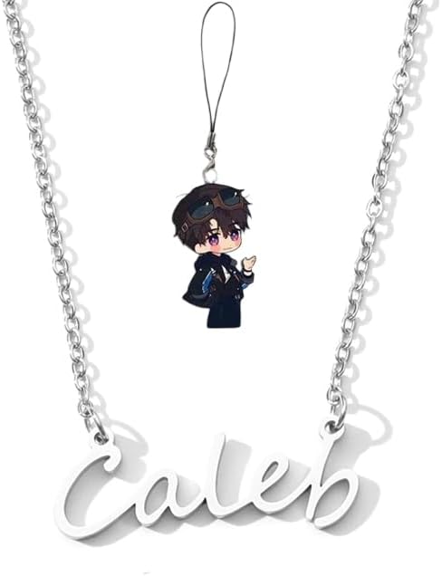 Personalized Name, Love and DeepSpace Caleb Necklace Stainless steel Xavier Zayne Rafayel Sylus Necklace Mobile phone chain pendant