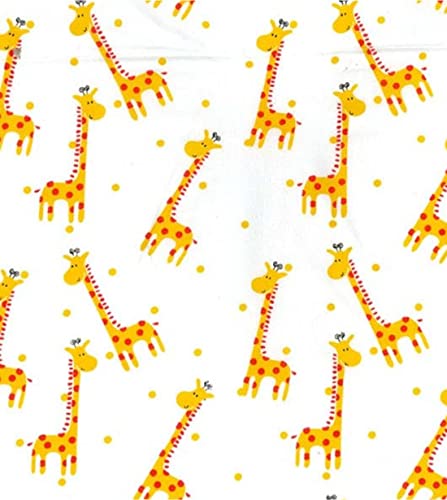 Tissu polycoton girafes grand format 10m pour coudre sans manquer