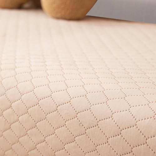 Image of HOKIPO Polyester Quilted Sofa Arm Cover With Pockets, Beige, Pack Of 2 (1 Pair) (In-787-Bge*2)