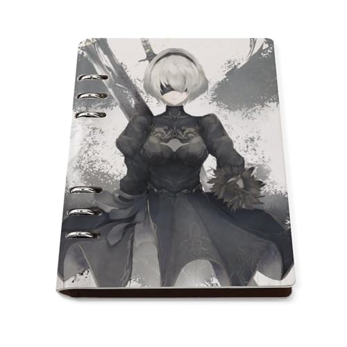 ルーズリーフノート ニーアオートマタ ヨルハ二号B型 バインダーノート リングノート A5ルーズリーフ スケジュール帳 メモ帳 日記帳 PUレザー 差し替え可 おしゃれ 学校 ビジネス用 事務用品 プレゼント