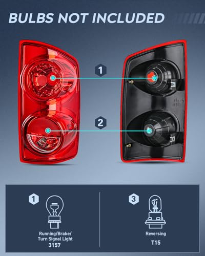 Image of Nilight Taillight Assembly Compatible with 2007 2008 Dodge Ram 1500