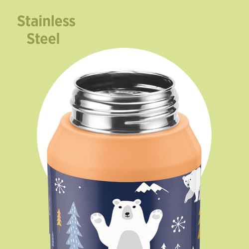 Image of Milton Steel Helio 600 Thermoware Water Bottle 520 ml with One Touch Safety Lock & Twin Lid Sip or Gulp, Long Hours Hot & Cold, Leak Proof, ISI Certified, PU Insulated, for Kids, School, Light Orange