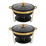 Heizschalen FüRs Buffet Runder Heizschalentopf Als Buffet-Set(Schwarz)