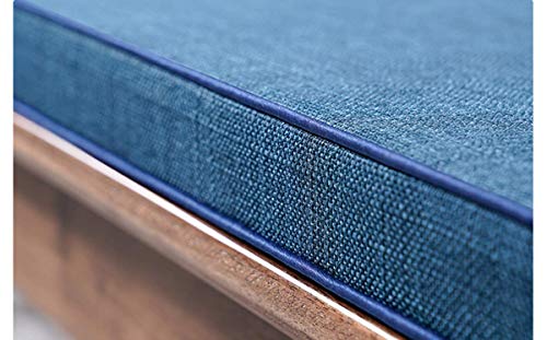 Coussin de banc de jardin imperméable bleu 100x30 cm en mousse souple - 4