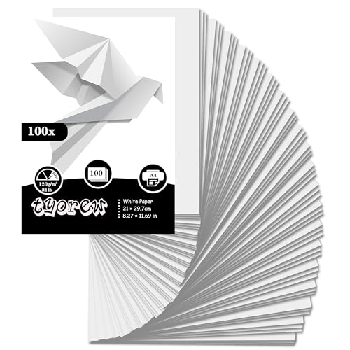 100 Sheets White Paper A4 120gsm Card Smooth Thick Craft Paper Perfect for Arts Crafts and Printing 21 x 29.7cm