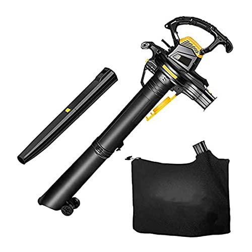 RANRANJJ Soplador de Hojas inalámbricas de Mano, soplador eléctrico de 3800 W con Ruedas for jardín, mulcro de Aspirador de Hojas eléctricas de 6 velocidades con Bolsa de recolección de 40L