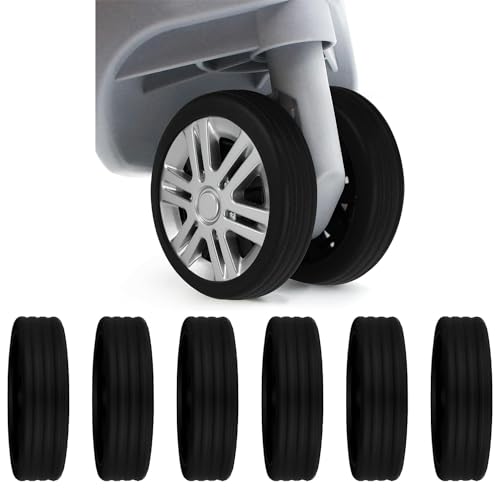 MUWINC Koffer-Rollenschoner 8 Stück - Silikon Radabdeckung 10mm, Leise & Wiederverkennbar