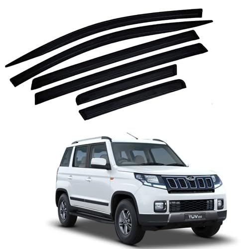 Image of Premium Non-Breakable Car Window Door Visor /Rain Guard /Wind Deflector Compatible for (Mahindra Tuv300 (Set of 6))