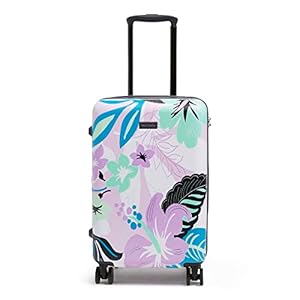 Vera Bradley Women’s Hardside Rolling Suitcase Luggage, Island Floral Purple, 22″ Carry On
