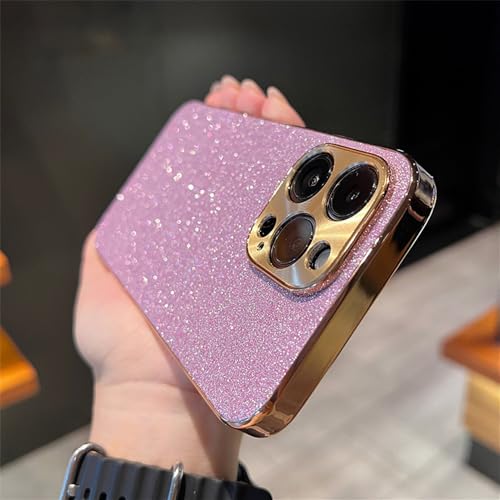 Protection de l'appareil photo iPhone 15 Pro Max coque diamant rose