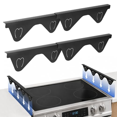Langerspur 2PCS Stove Gap Covers Stainless Steel Cooker Gap Filler Kitchen Stove Counter Gap Cover Guard Range Trim Kit Adjustable Length for Oven Between Stovetop and Counter