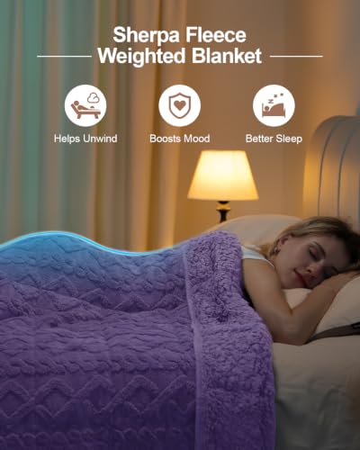 Image of Super Fuzzy Soft Sherpa Fleece Weighted Blanket, 15 lbs Dual Sided Fluffy Heavy Weighted Blankets for Adults - No Bunching with Double Layers of Soft Inner Lining (60 inchx 80 inch, 15 Pounds)