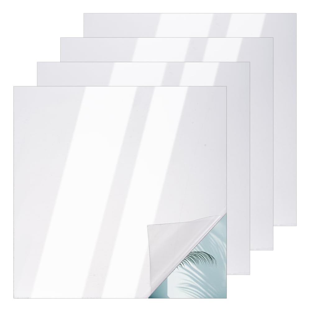 NBEADS 4 pz Specchio Bidirezionale In Vetro, Fogli di Specchio Acrilico Quadrati Da 40x40cm Specchio per Progetti Magici, Decorazione Murale