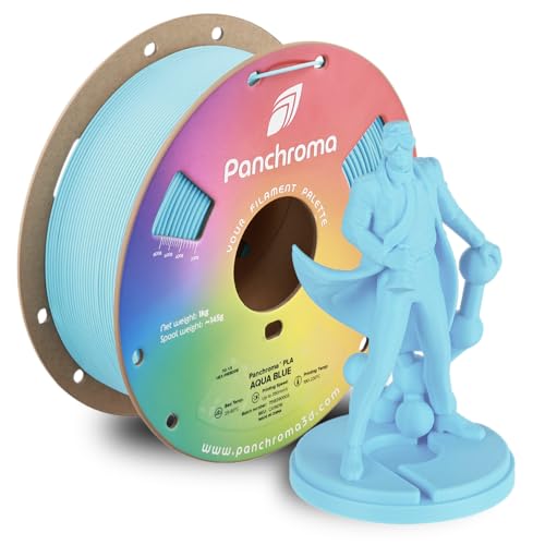 Image of Polymaker Panchroma PLA Aqua Blue 3D Printer Filament, 1.75mm, 1kg Spool, Easy to Print, High Speed Printing, Tangle Free, AMS Compatible, Perfect for Toys, Decor, Miniatures, Models & Cosplay
