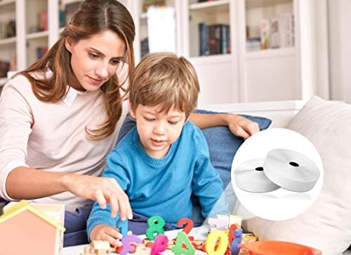 Adhesive Hook and Loop Tape,8M Double Sided Sticky Tape Heavy Duty Self Adhesive Sticky Backing Fastening Tape for Home,Kitchen,Office(20mm Wide,White)