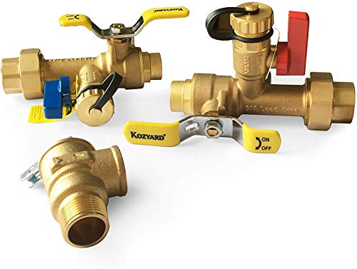 40% Off Discount Kozyvacu 3/4-Inch IPS Isolator Tankless Water Heater Service Valve Kit with Clean Brass Construction (SWEATxFNPT) Best Promo Kozyvacu 3/4-Inch IPS Isolator Tankless Water Heater Service Valve Kit with Clean Brass Construction (SWEATxFNPT)